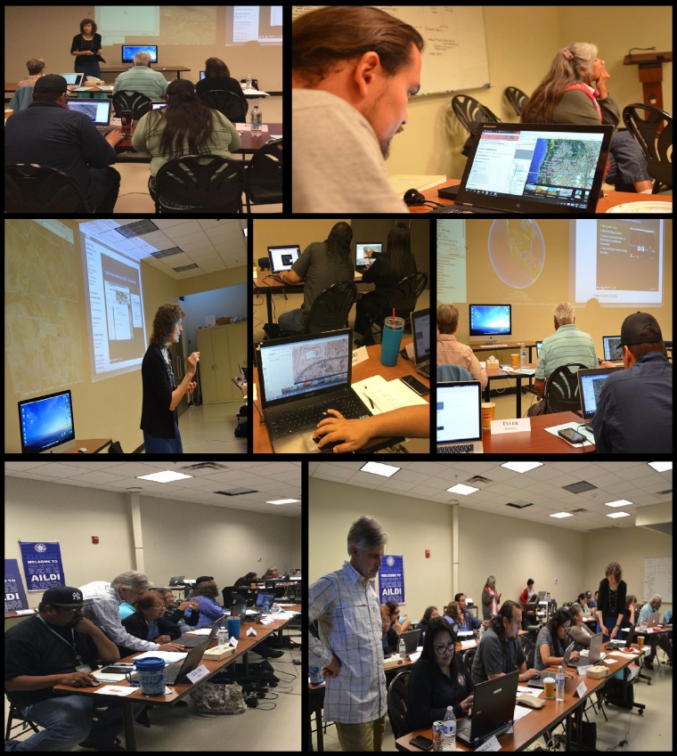 Collage of Google Mapping and Language Workshop activities