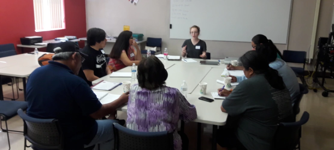 people setting around the table
