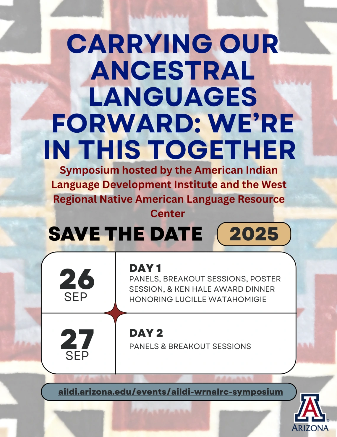 Announcement flyer: Carrying Our Ancestral Languages Forward: We're in this Together