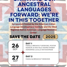 Announcement flyer: Carrying Our Ancestral Languages Forward: We're in this Together